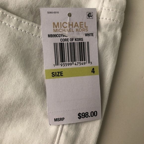 NWT MICHAEL KORS Selma Skinny High Rise Slim White  Jeans Size 4 Women - Picture 7 of 16